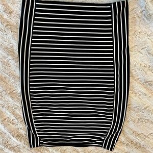 Apt. 9 Black and White Striped Pencil Skirt